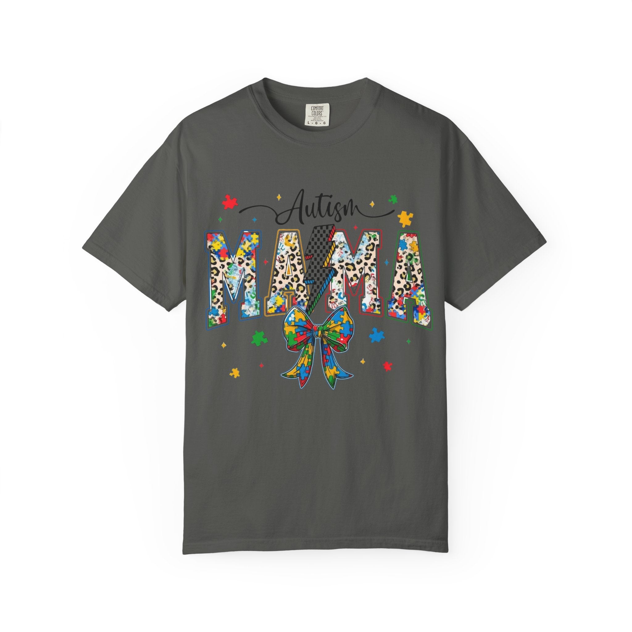 Autism Mama T-Shirt — Colorful Puzzle Ribbon Mom Tee
