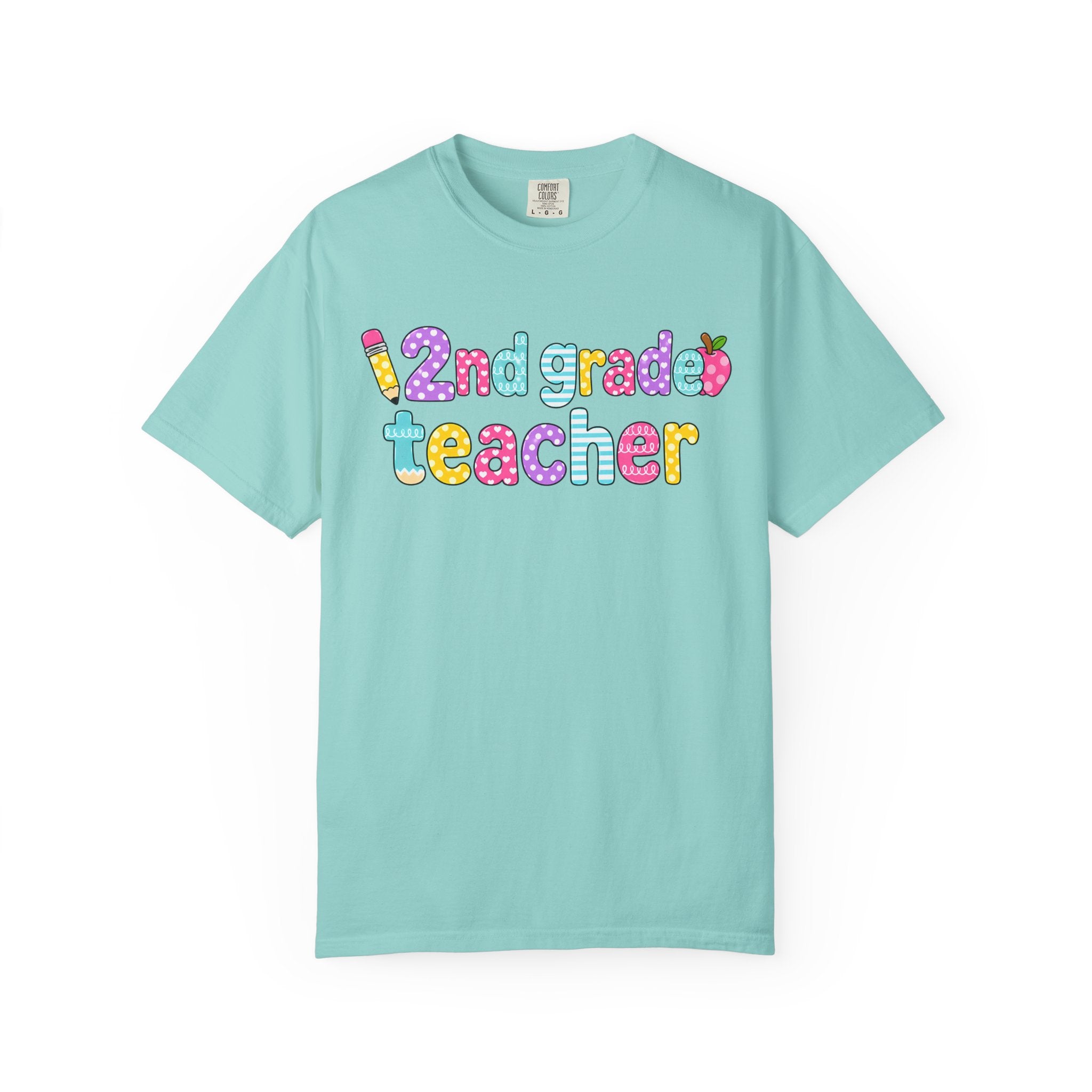 2nd grade Teacher T-Shirt — "Big Hearts Shape Little Minds" Colorful School Teacher Tee