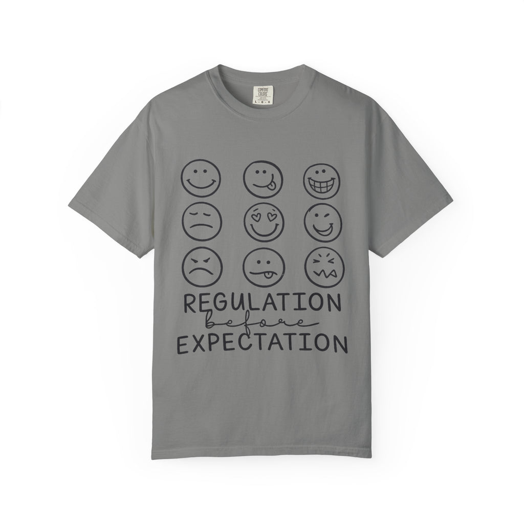 T-Shirt — "Regulation Before Expectation" Emotional Wellness Tee