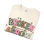 Broken Arrow Graphic T‑Shirt — Retro Patchwork Lettering Tee