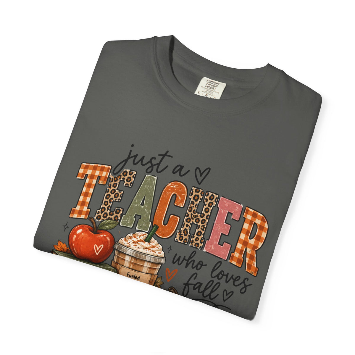 Fall Teacher T-Shirt - "Just a Teacher Who Loves Fall" Autumn Classroom Tee