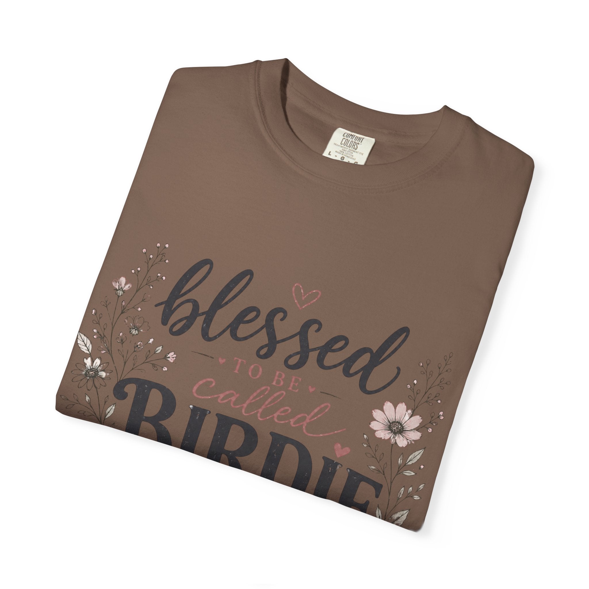 Blessed to Be Called Birdie T-Shirt — Floral Grandmother Gift