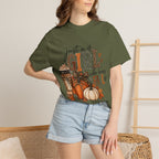 Fall Graphic T-Shirt — "Just a Girl Who Loves Fall" Pumpkin & Coffee Tee