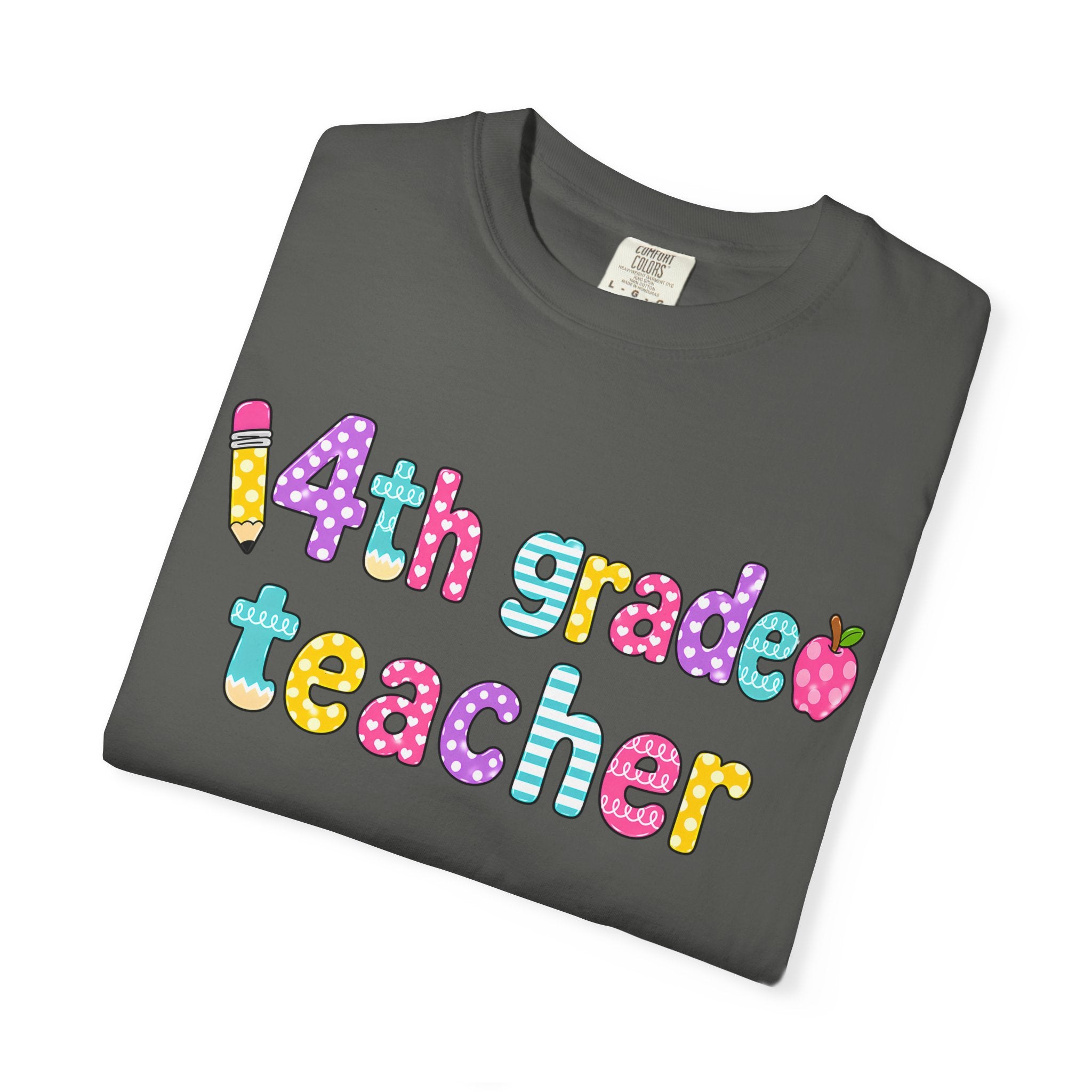 4nd grade Teacher T-Shirt — "Big Hearts Shape Little Minds" Colorful School Teacher Tee