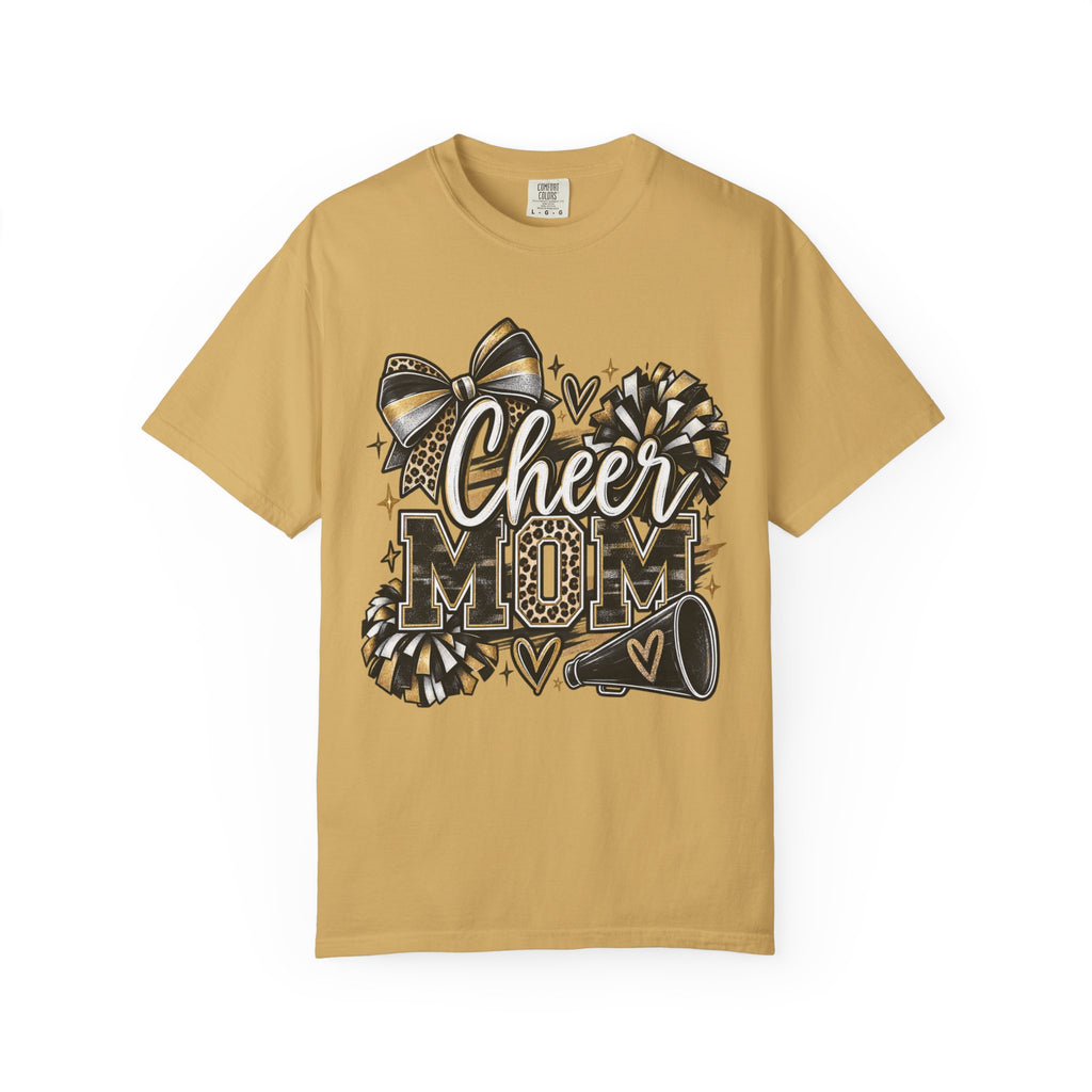 Cheer Mom T-Shirt — Pom-Pom & Megaphone Design for Cheerleading Parents
