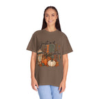 Fall Graphic T-Shirt — "Just a Girl Who Loves Fall" Pumpkin & Coffee Tee