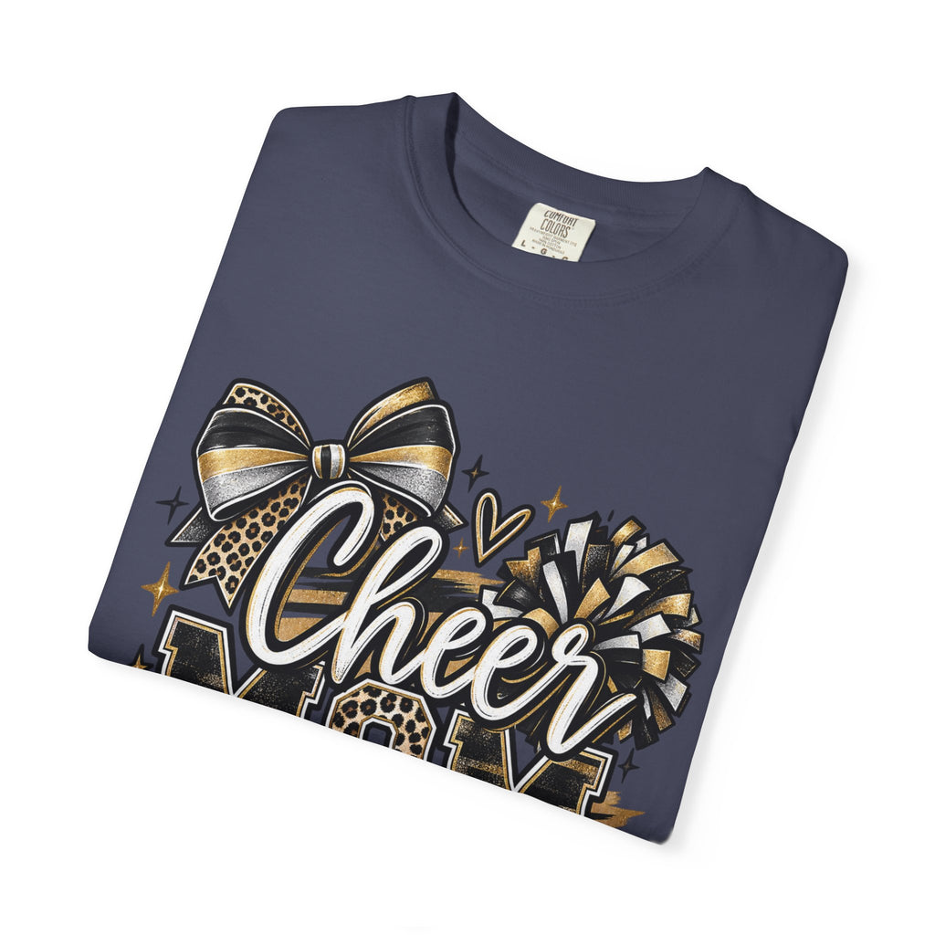 Cheer Mom T-Shirt — Pom-Pom & Megaphone Design for Cheerleading Parents
