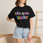 4nd grade Teacher T-Shirt — "Big Hearts Shape Little Minds" Colorful School Teacher Tee