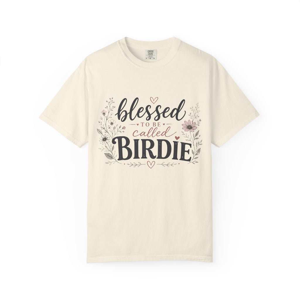Blessed to Be Called Birdie T-Shirt — Floral Grandmother Gift