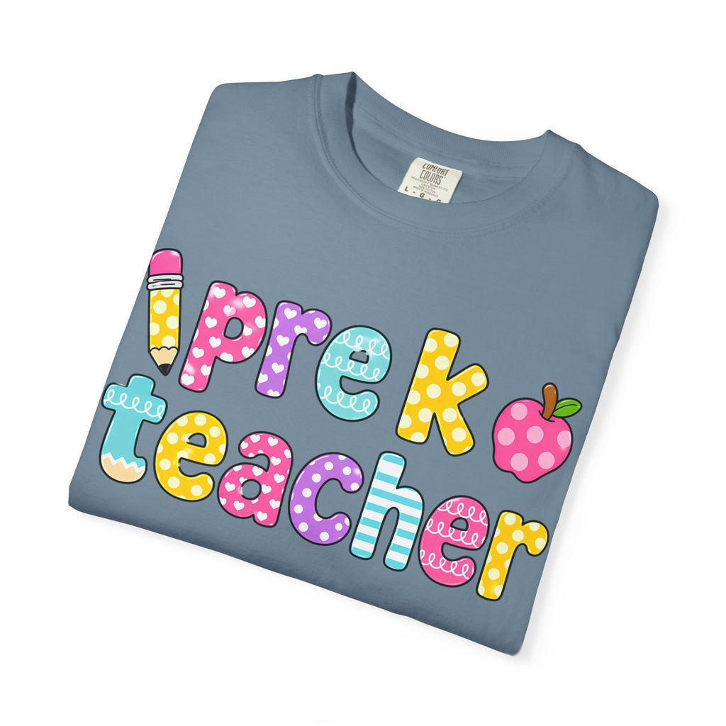 Pre k Teacher T-Shirt — "Big Hearts Shape Little Minds" Colorful School Teacher Tee
