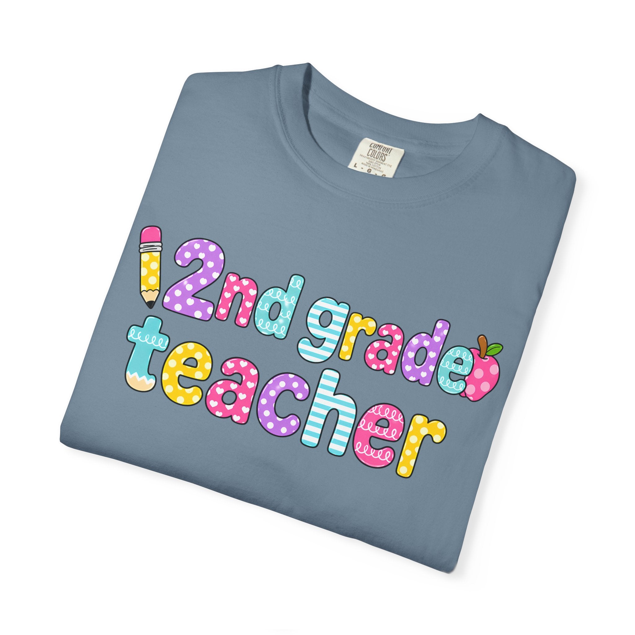 2nd grade Teacher T-Shirt — "Big Hearts Shape Little Minds" Colorful School Teacher Tee