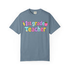 1st Grade Teacher T-Shirt — "Big Hearts Shape Little Minds" Colorful School Teacher Tee