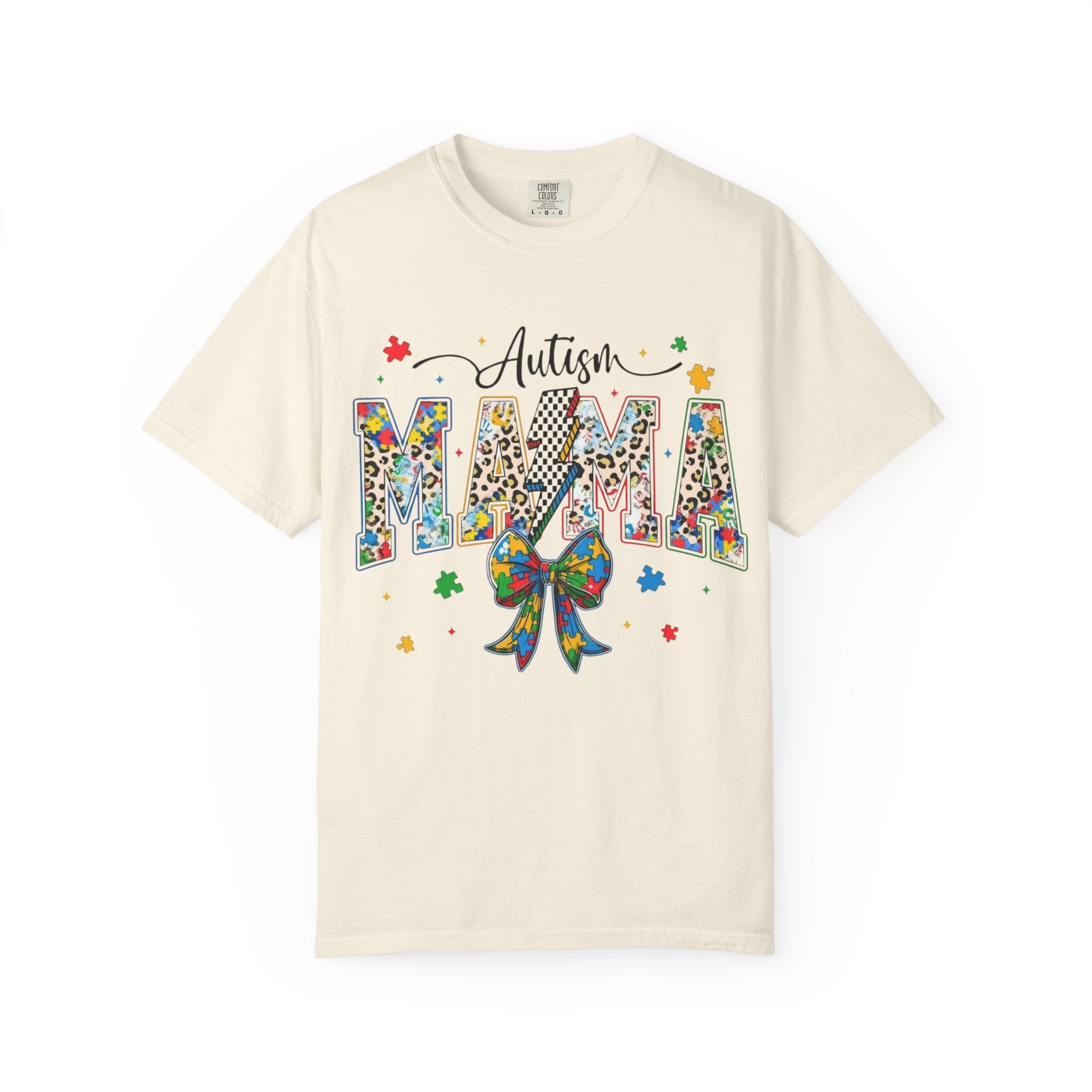 Autism Mama T-Shirt — Colorful Puzzle Ribbon Mom Tee