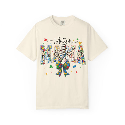 Autism Mama T-Shirt — Colorful Puzzle Ribbon Mom Tee