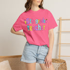 5rd Grade Teacher T-Shirt — "Big Hearts Shape Little Minds" Colorful School Teacher Tee