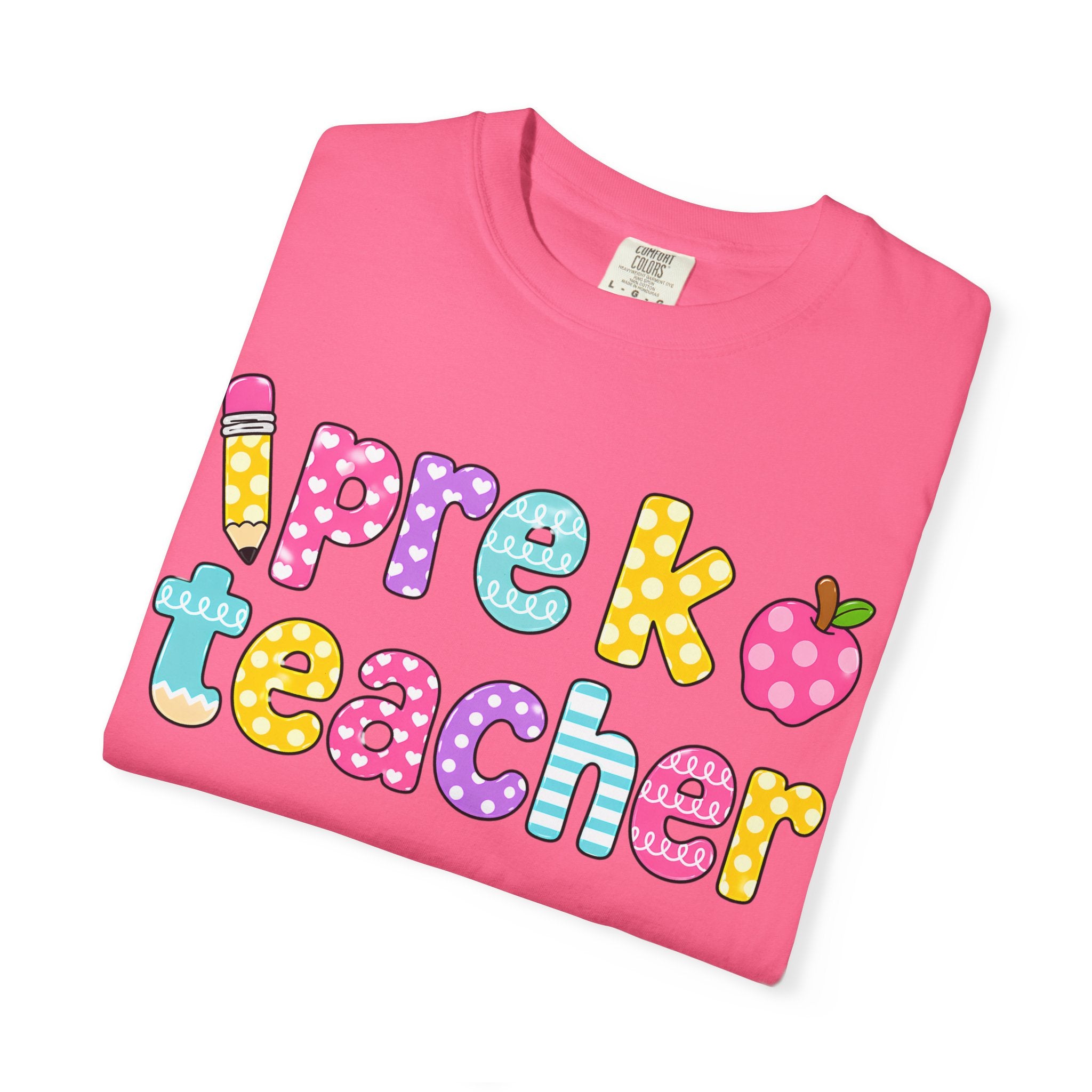 Pre k Teacher T-Shirt — "Big Hearts Shape Little Minds" Colorful School Teacher Tee