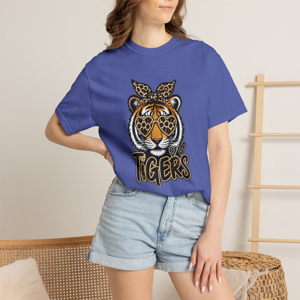 Tigers Leopard-Print Tiger Graphic Tee