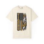 Tigers Flag T‑Shirt — Tiger Face with American Flag Stripe Graphic
