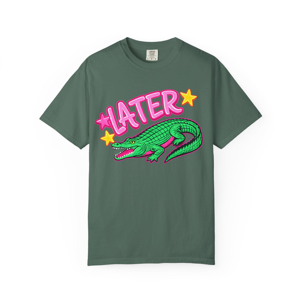 Later, After While Crocodile T-Shirt — Retro Neon Alligator Graphic Tee