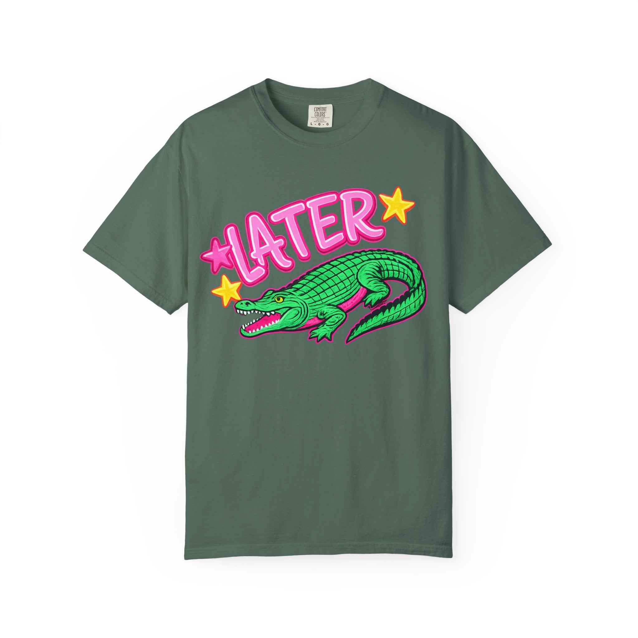 Later, After While Crocodile T-Shirt — Retro Neon Alligator Graphic Tee
