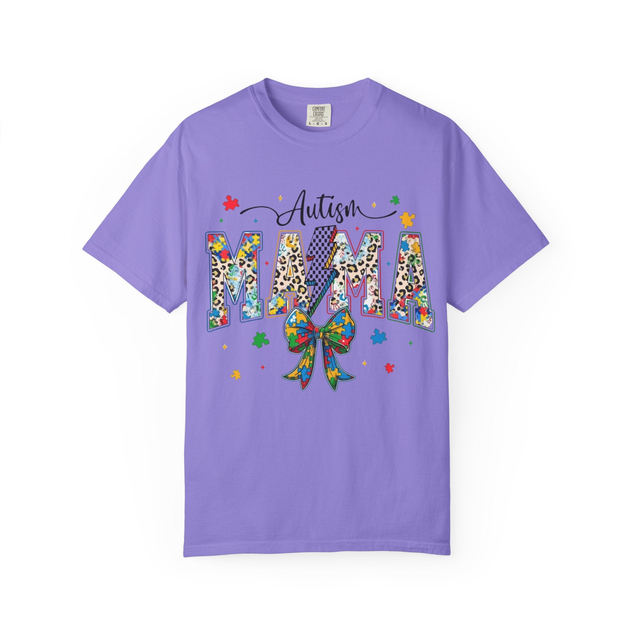 Autism Mama T-Shirt — Colorful Puzzle Ribbon Mom Tee