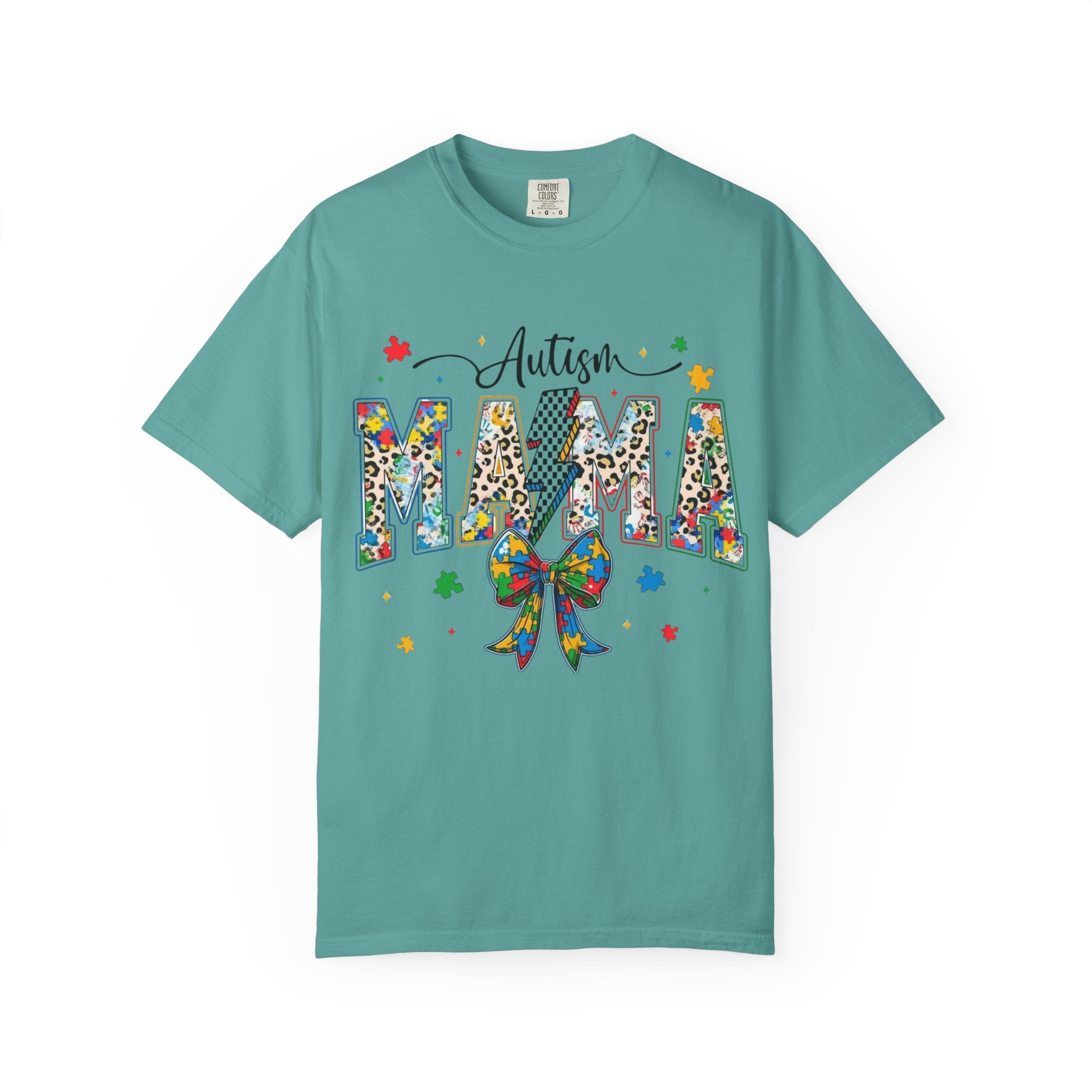Autism Mama T-Shirt — Colorful Puzzle Ribbon Mom Tee