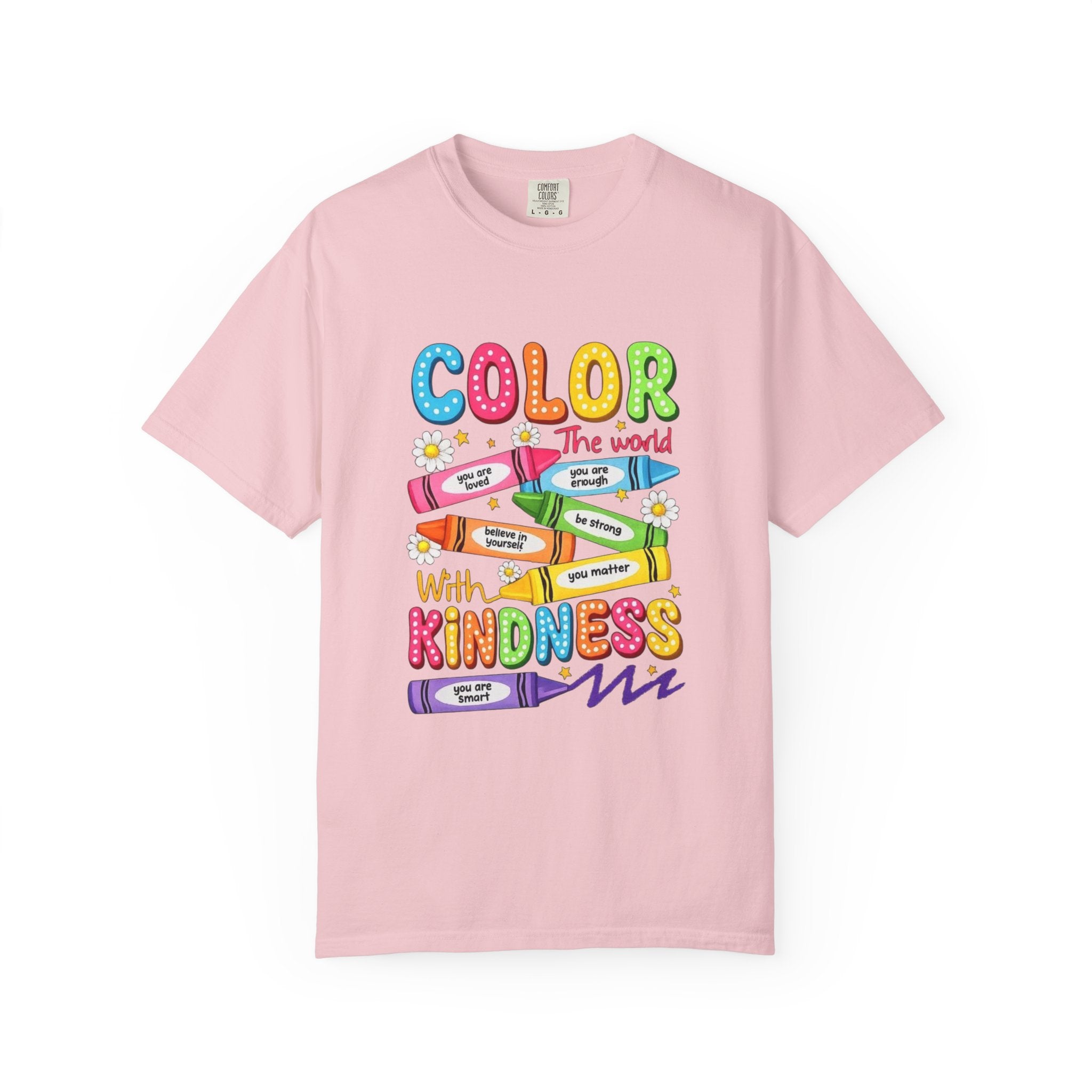 Kindness Crayons T-Shirt — "Color the World with Kindness" Kids Graphic Tee