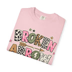 Broken Arrow Graphic T‑Shirt — Retro Patchwork Lettering Tee