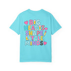 4nd grade Teacher T-Shirt — "Big Hearts Shape Little Minds" Colorful School Teacher Tee