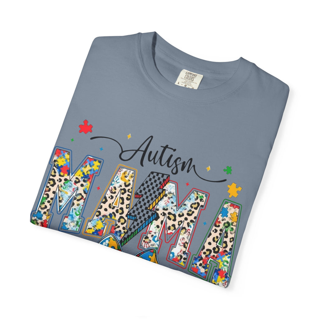 Autism Mama T-Shirt — Colorful Puzzle Ribbon Mom Tee