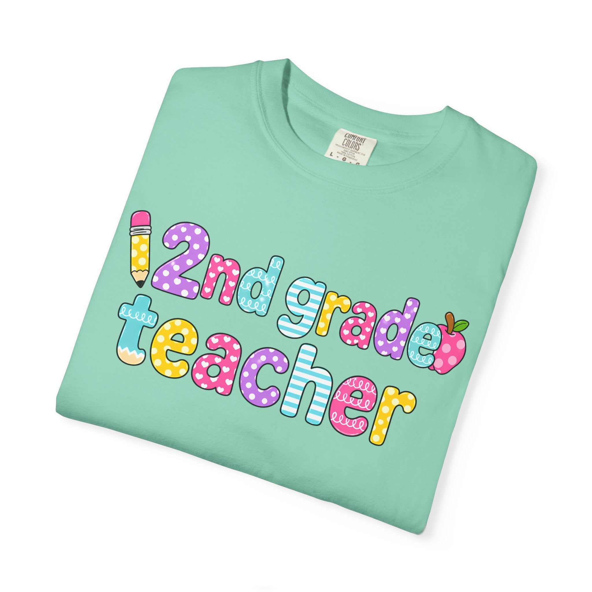 2nd grade Teacher T-Shirt — "Big Hearts Shape Little Minds" Colorful School Teacher Tee