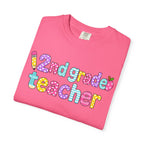 2nd grade Teacher T-Shirt — "Big Hearts Shape Little Minds" Colorful School Teacher Tee