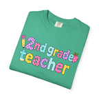 2nd grade Teacher T-Shirt — "Big Hearts Shape Little Minds" Colorful School Teacher Tee