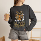 Tiger Mascot Crewneck Sweatshirt — Leopard Bandana Tiger Graphic