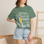 T-Shirt — "My Favorite People Call Me Birdie" Floral Graphic Tee