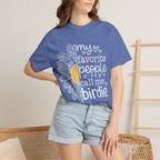 T-Shirt — "My Favorite People Call Me Birdie" Floral Graphic Tee