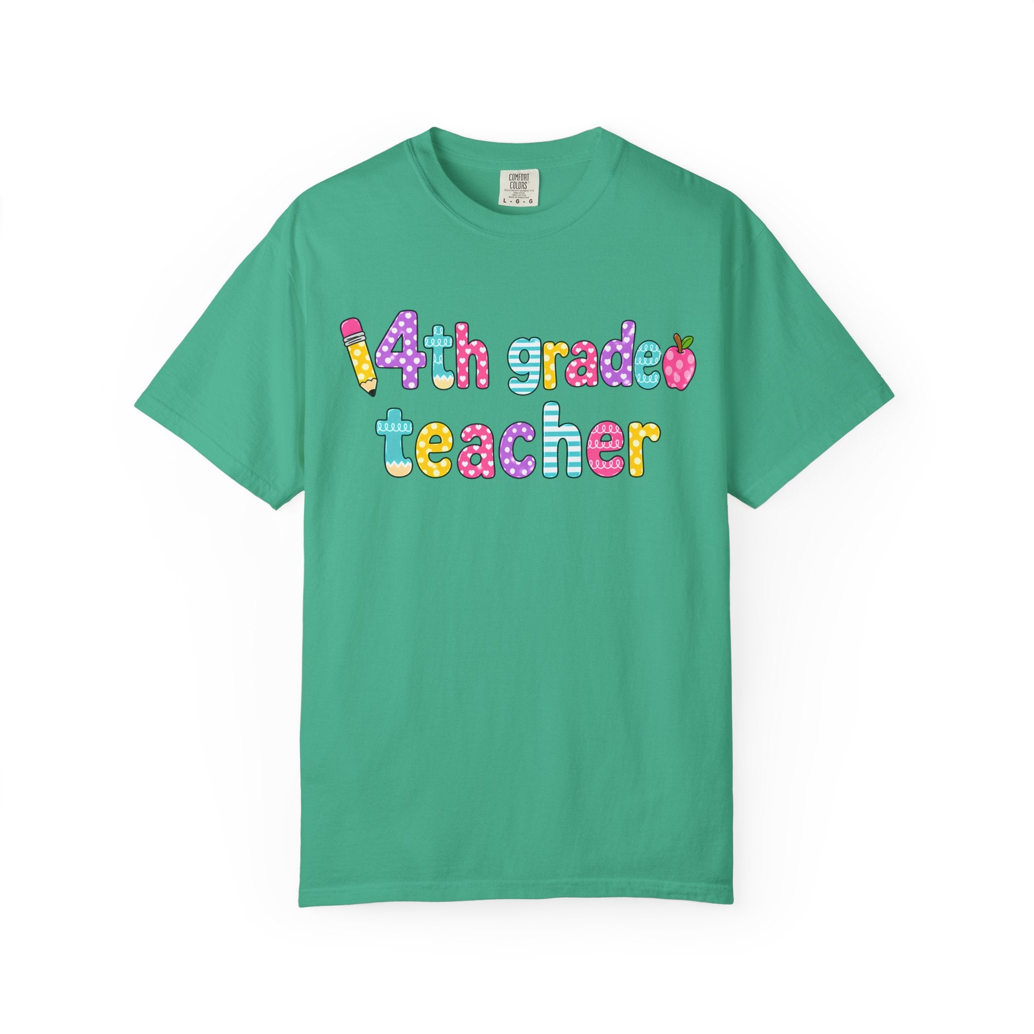 4nd grade Teacher T-Shirt — "Big Hearts Shape Little Minds" Colorful School Teacher Tee