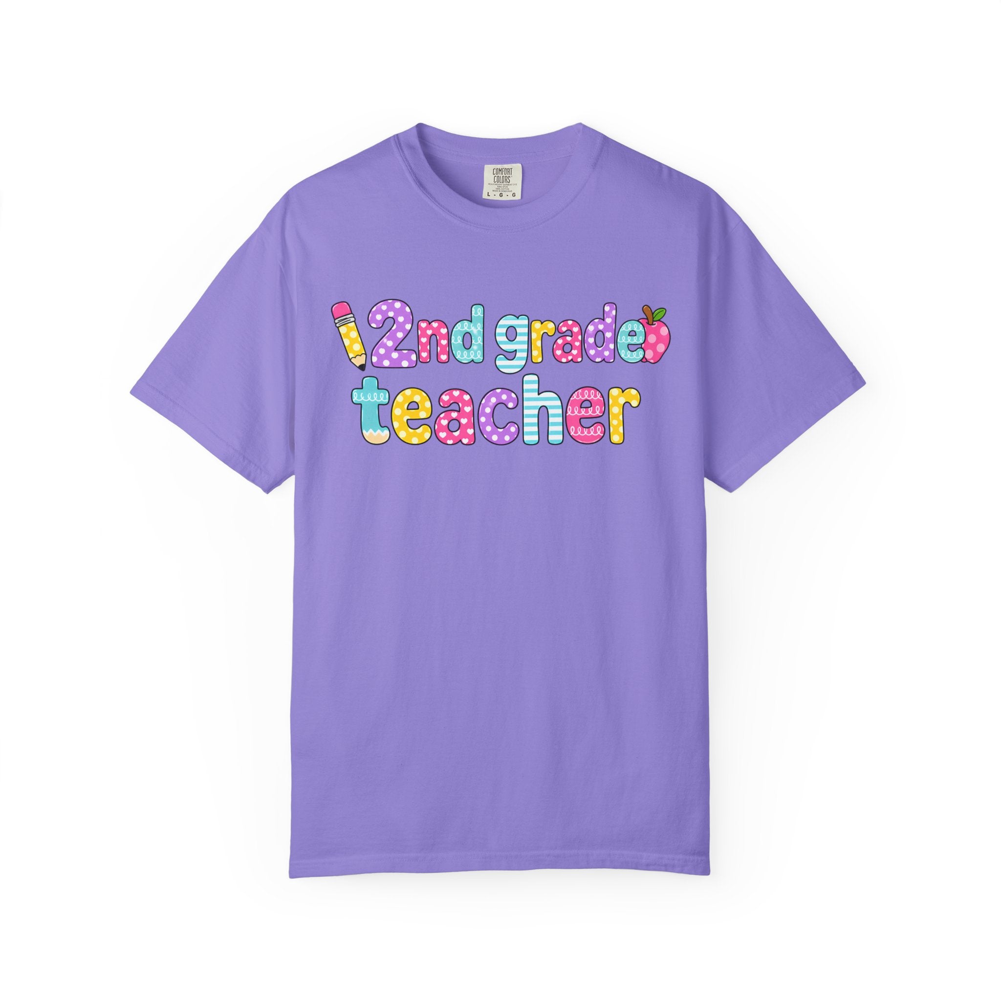 2nd grade Teacher T-Shirt — "Big Hearts Shape Little Minds" Colorful School Teacher Tee