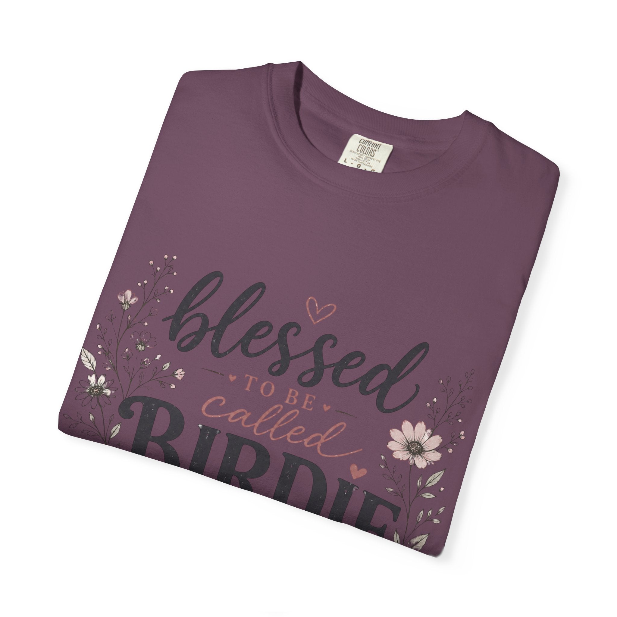 Blessed to Be Called Birdie T-Shirt — Floral Grandmother Gift