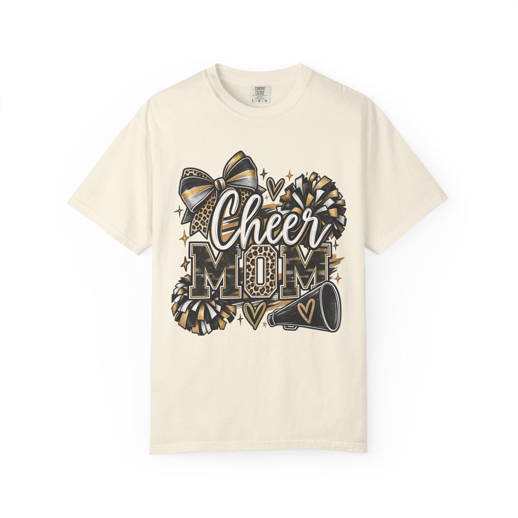 Cheer Mom T-Shirt — Pom-Pom & Megaphone Design for Cheerleading Parents