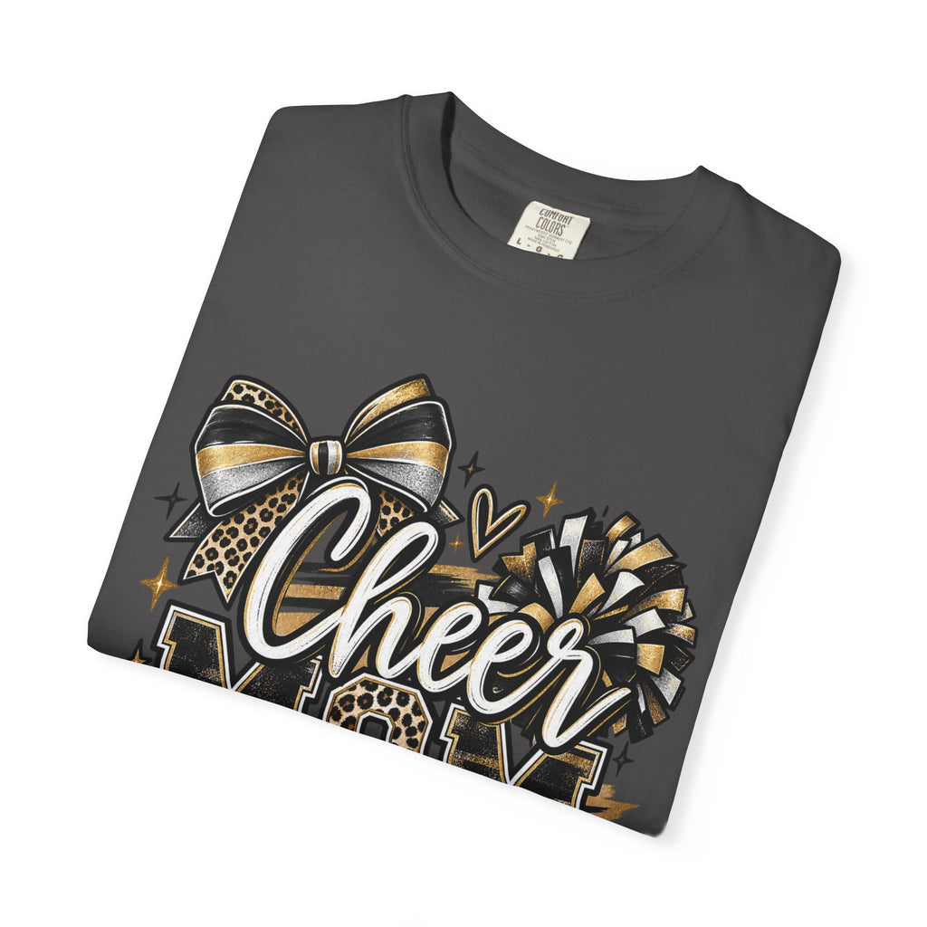 Cheer Mom T-Shirt — Pom-Pom & Megaphone Design for Cheerleading Parents