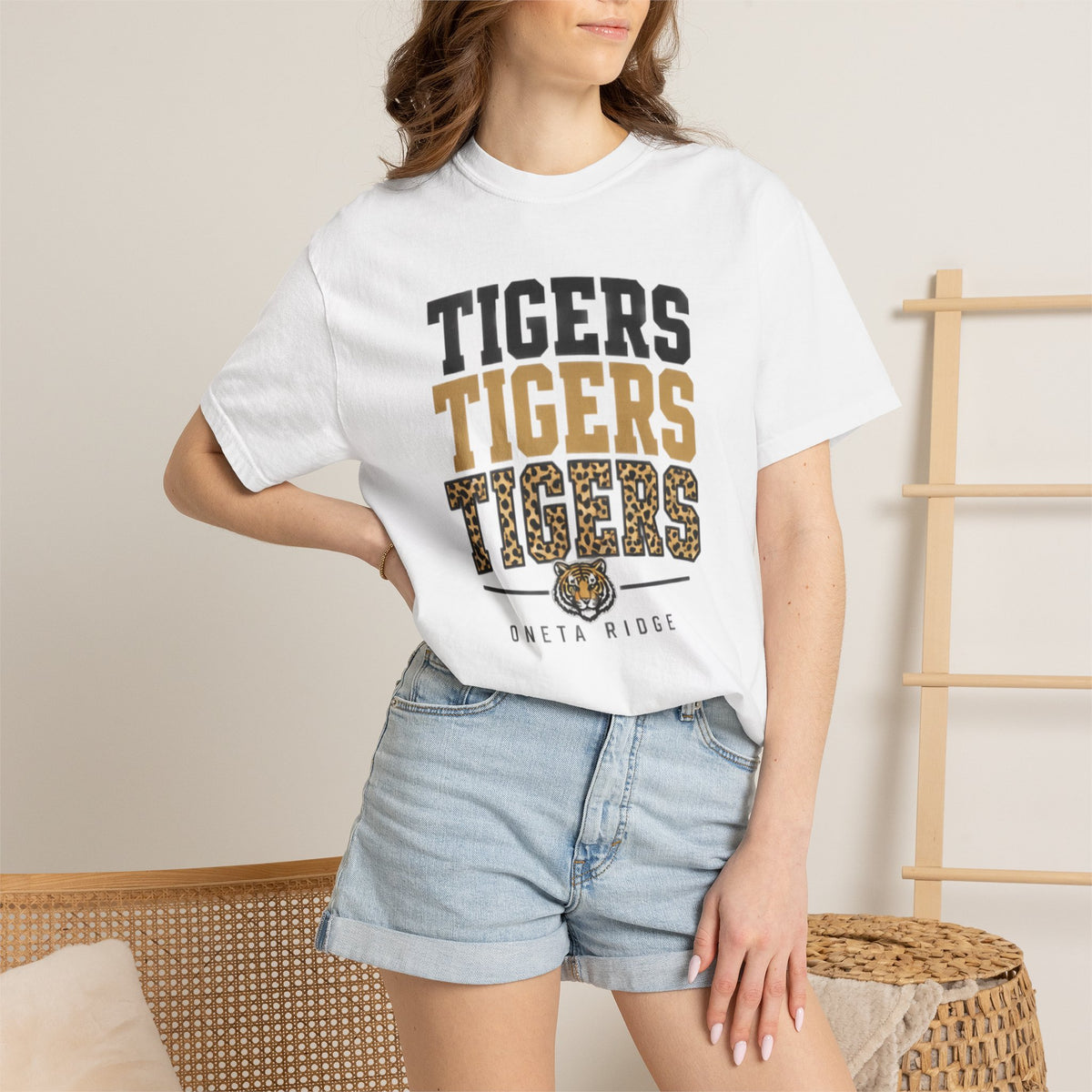 Tigers Graphic T-Shirt — Oneta Ridge Leopard Print School Spirit Tee