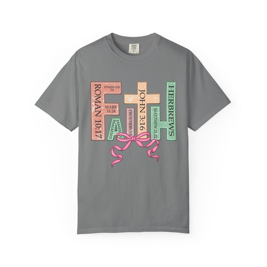 Christian Crosses Scripture Tee — John 3:16, Romans 10:17, Hebrews — Faith Graphic T-Shirt