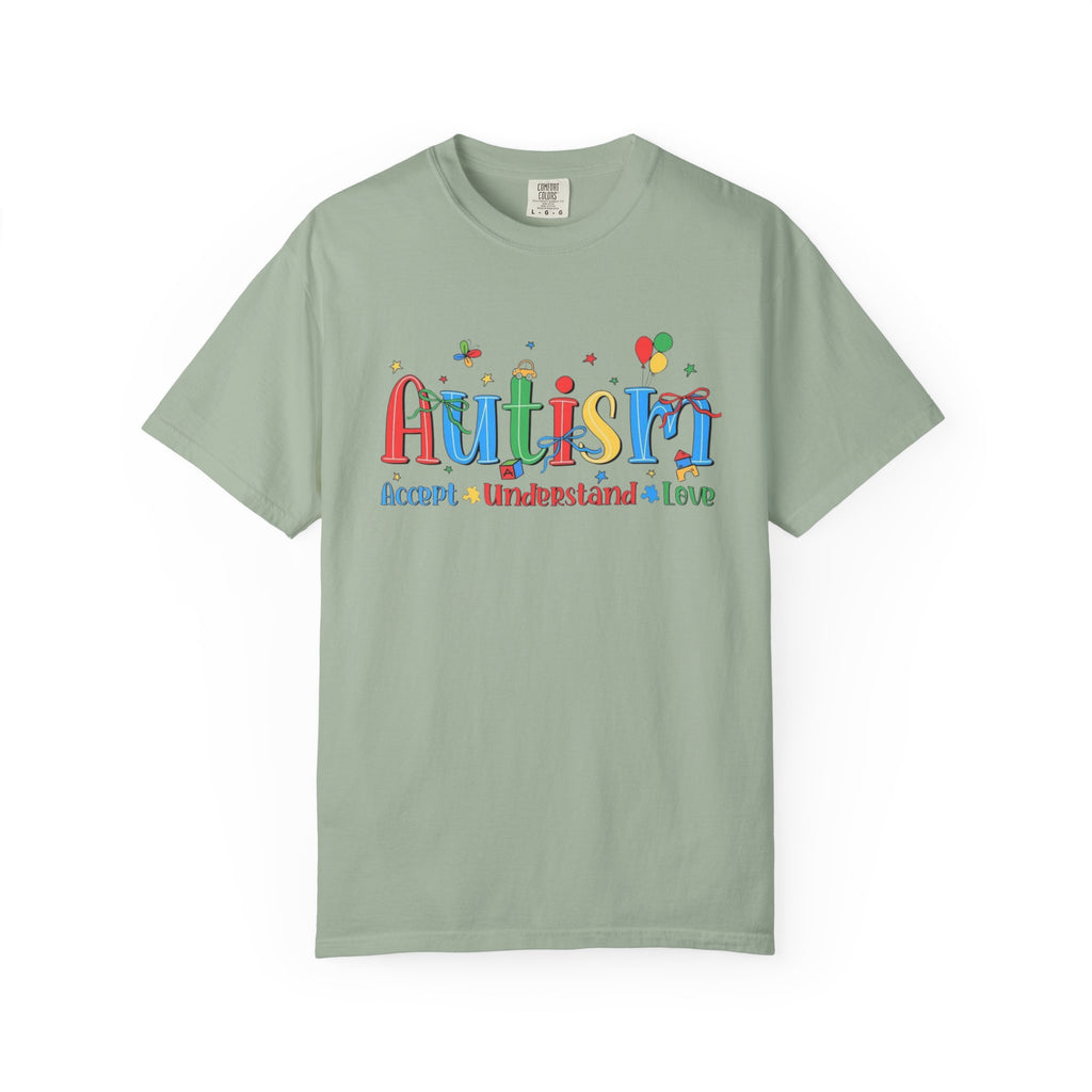 Autism Awareness T-Shirt — "Accept • Understand • Love" Colorful Puzzle Design