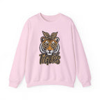 Tiger Mascot Crewneck Sweatshirt — Leopard Bandana Tiger Graphic