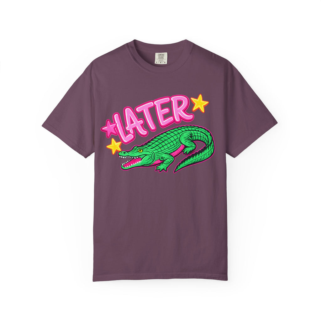 Later, After While Crocodile T-Shirt — Retro Neon Alligator Graphic Tee