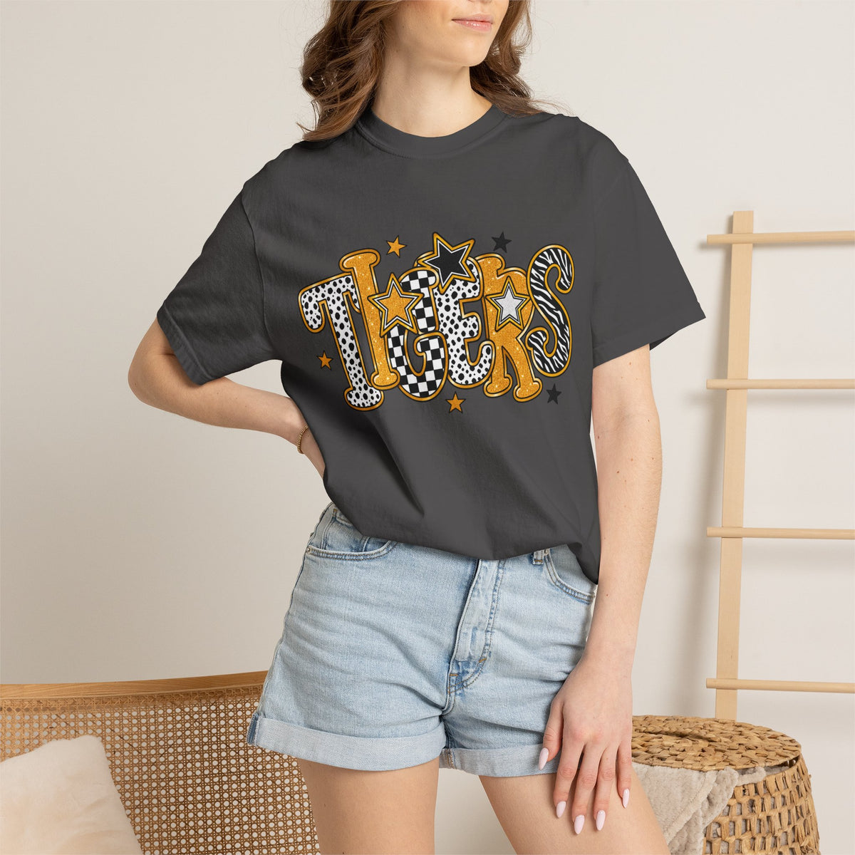 T-Shirt — 'Tigers' Retro Leopard Print Graphic Tee