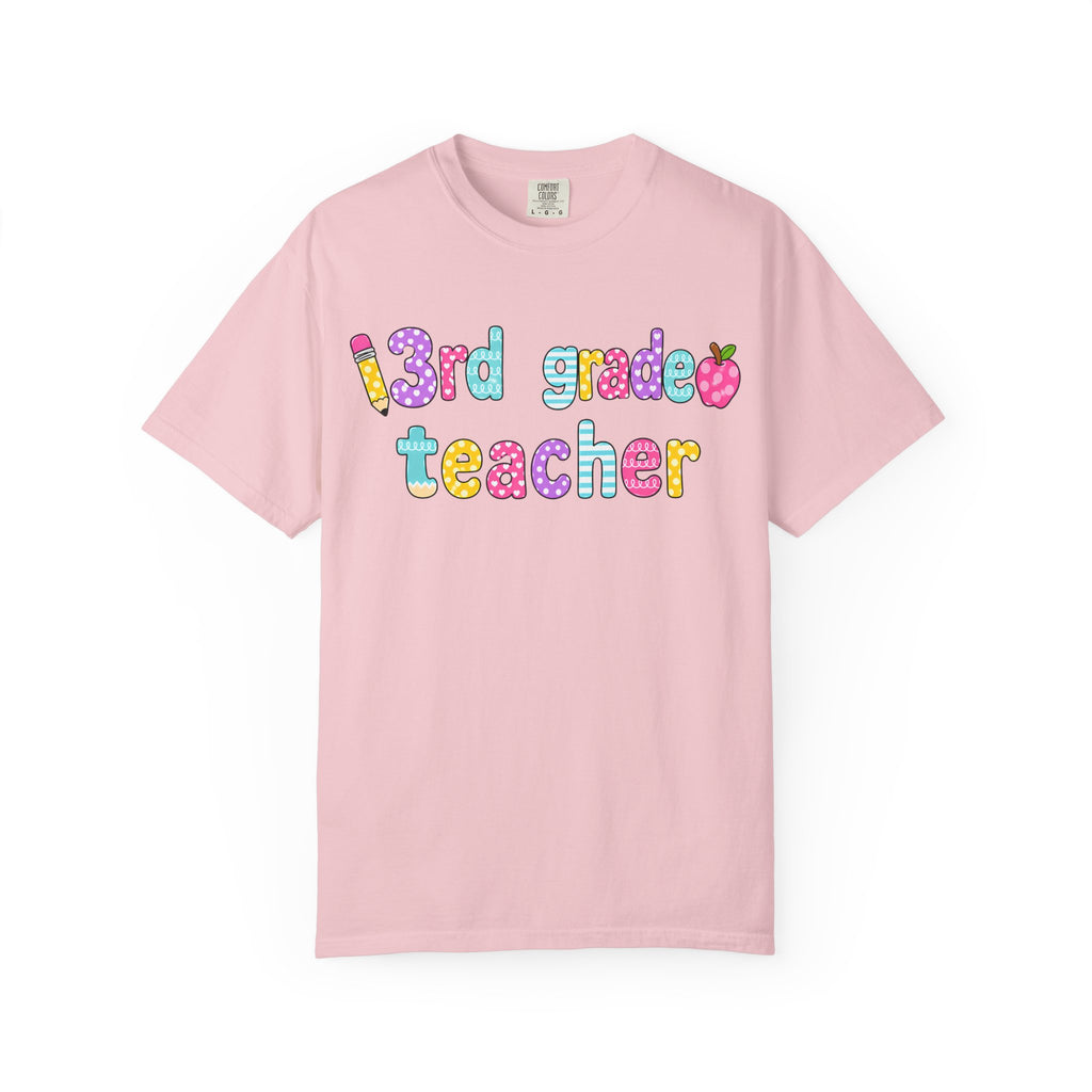 3rd Grade Teacher T-Shirt — "Big Hearts Shape Little Minds" Colorful School Teacher Tee