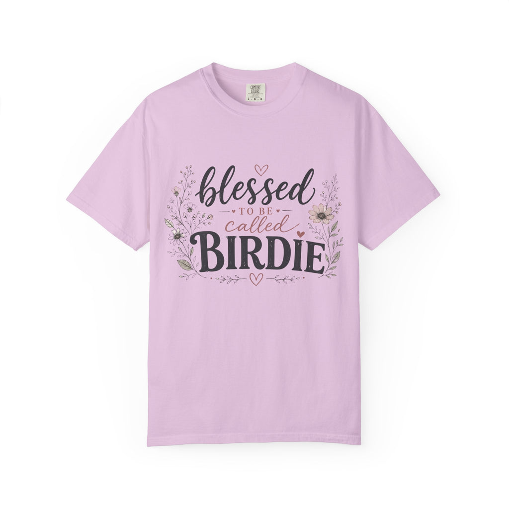 Blessed to Be Called Birdie T-Shirt — Floral Grandmother Gift