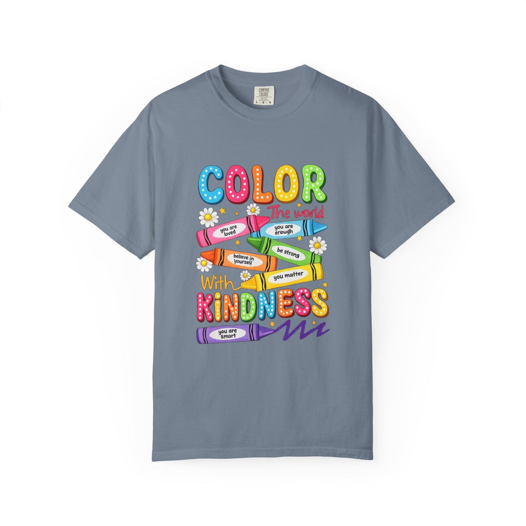 Kindness Crayons T-Shirt — "Color the World with Kindness" Kids Graphic Tee